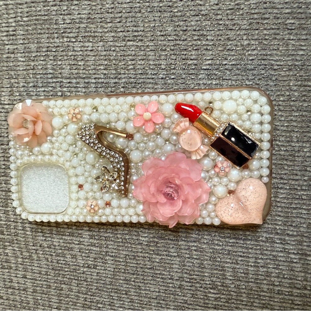 Elegant Pearl and Pink Floral Phone Case